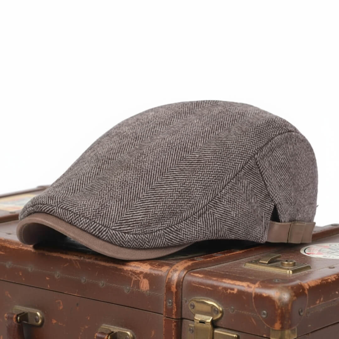 Wollen flatcap met visgraat — HALSTEREN