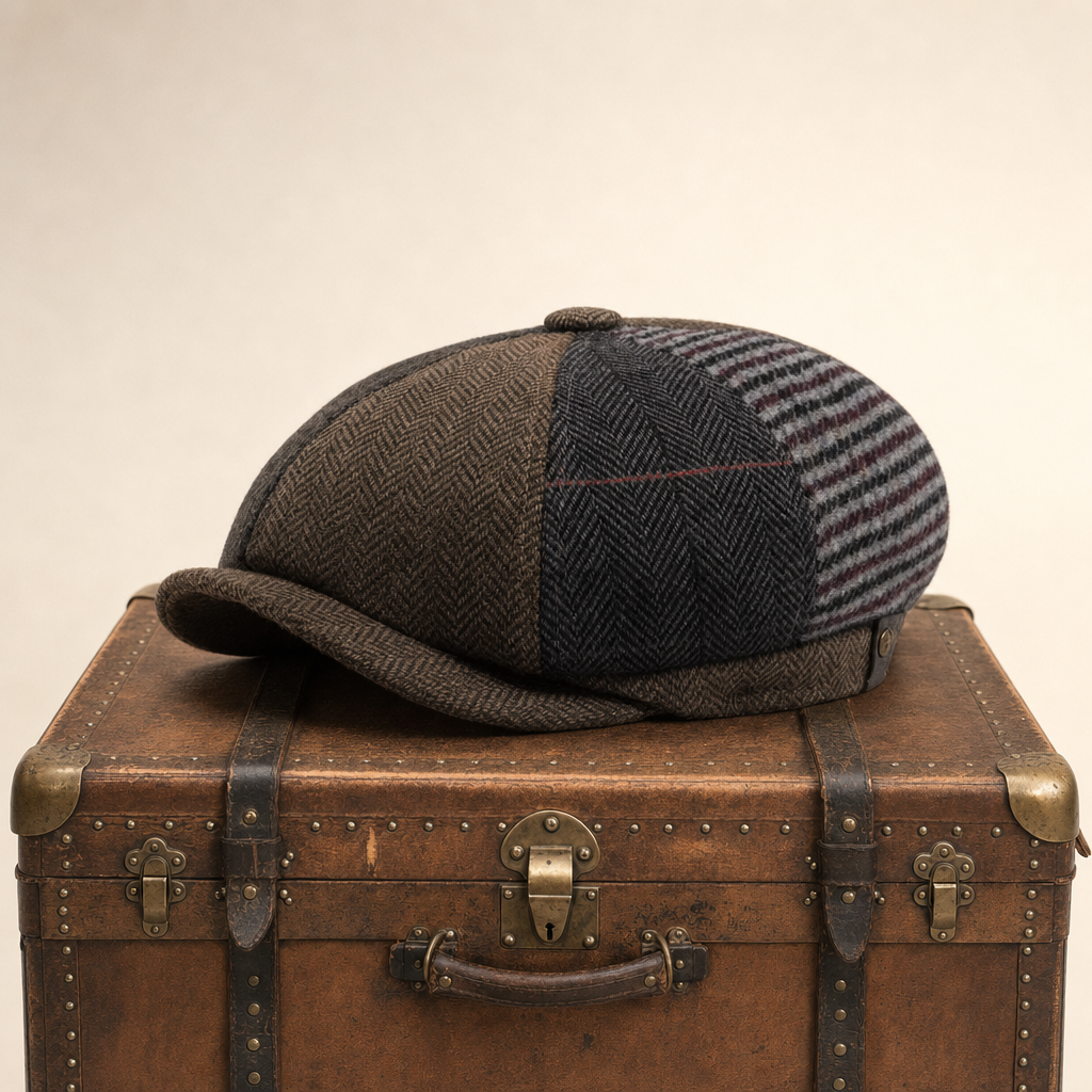 Wollen flatcap met patchwork — HOOGEVEEN