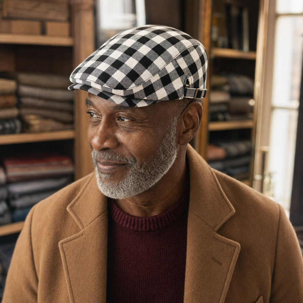 Wollen flatcap met visgraat — VALTHE
