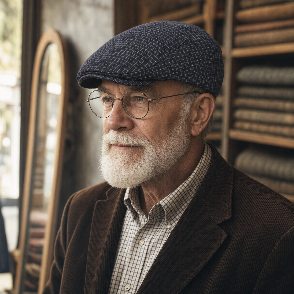 Katoenen flatcap met ruitpatroon — MARGRATEN