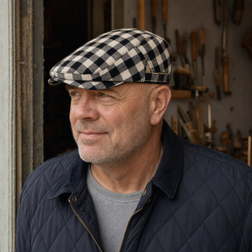 Katoenen flatcap met ruit — KRUININGEN