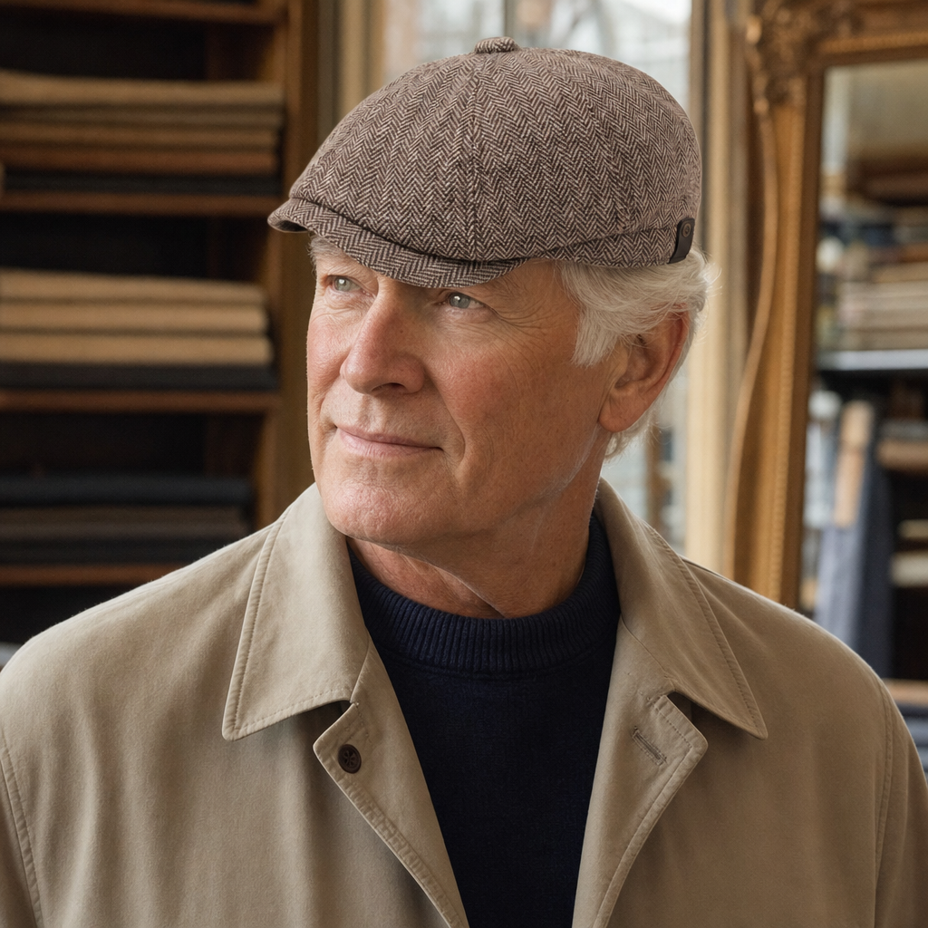 Wollen flatcap met visgraat — ODOORN