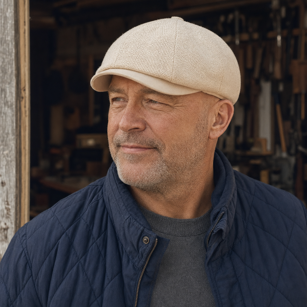 Linnen flatcap — BUDEL