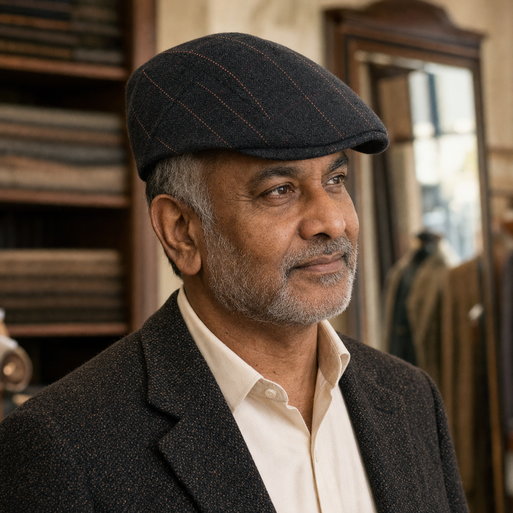 Flatcap van wolmix met visgraat — ZEVENBERGEN