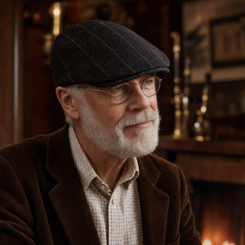 Flatcap van wolmix met visgraat — EERSEL