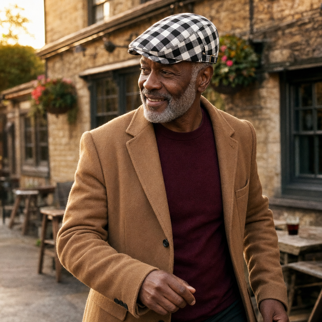 Wollen flatcap met visgraat — VALTHE