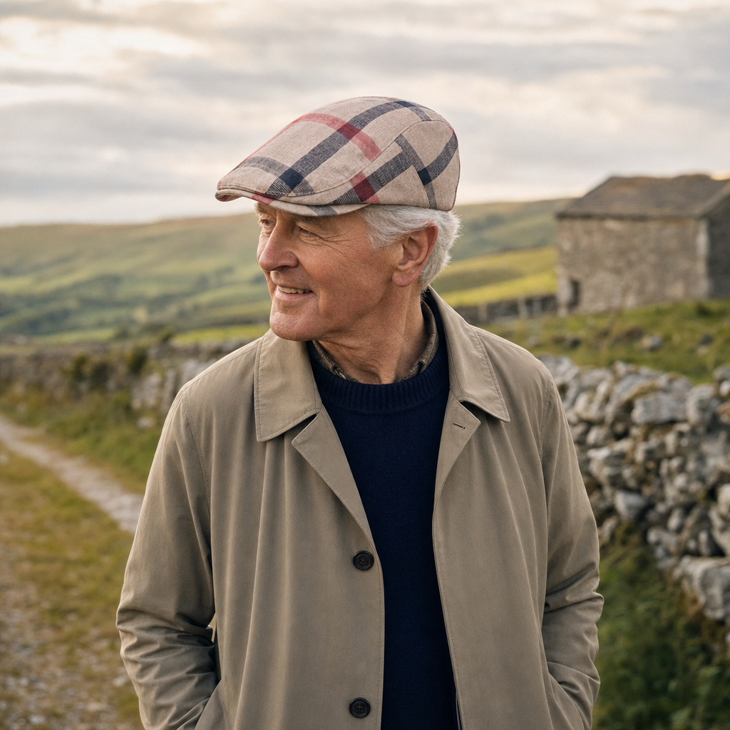 Katoenen flatcap met ruit — GOES