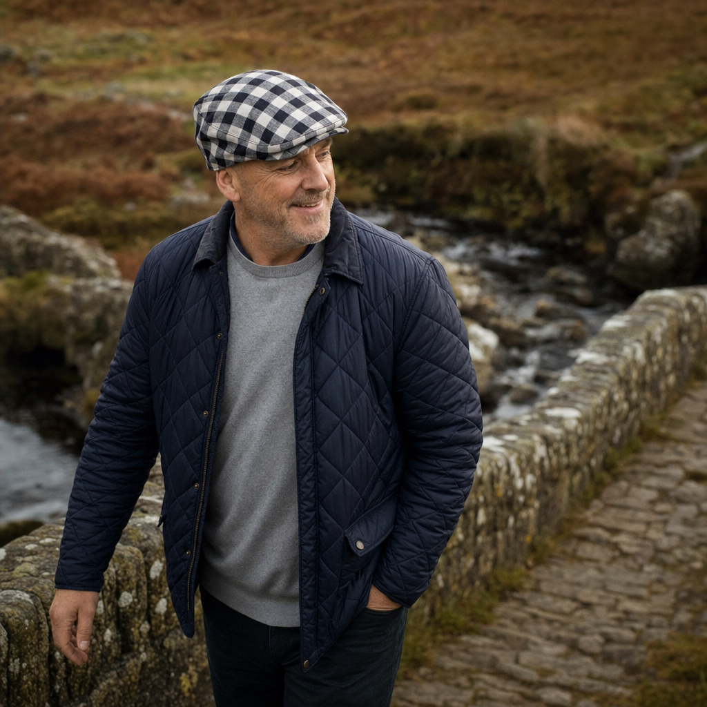 Katoenen flatcap met ruit — KRUININGEN