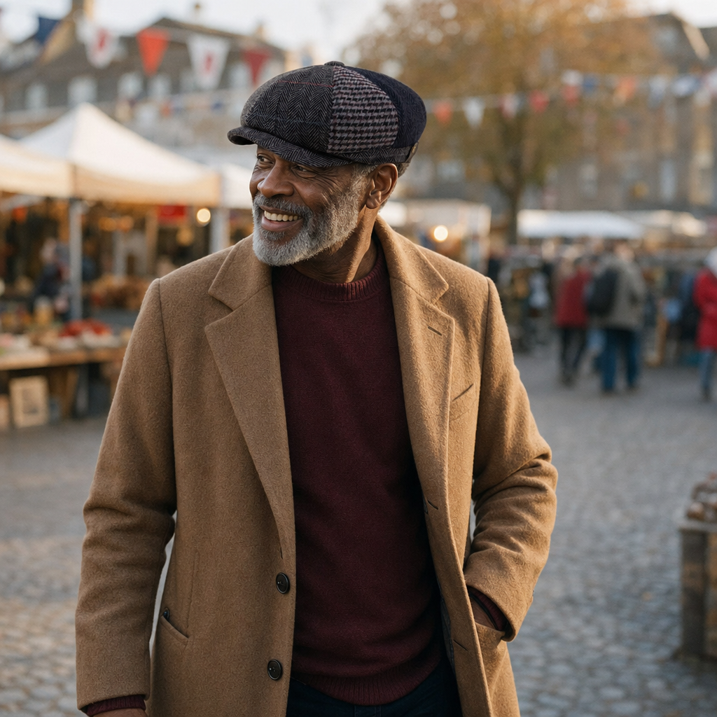 Wollen flatcap met patchwork — HAPERT