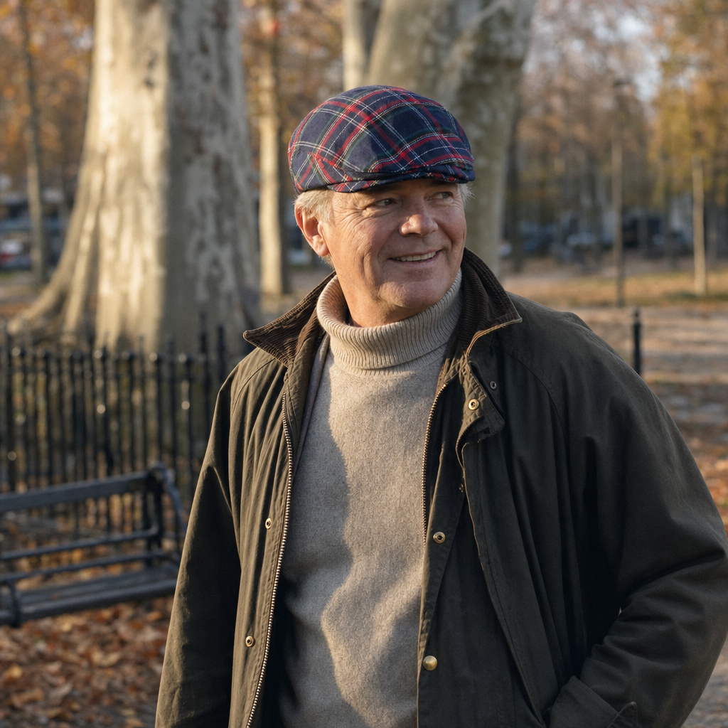 Flatcap van wolmix met tartan — GROESBEEK