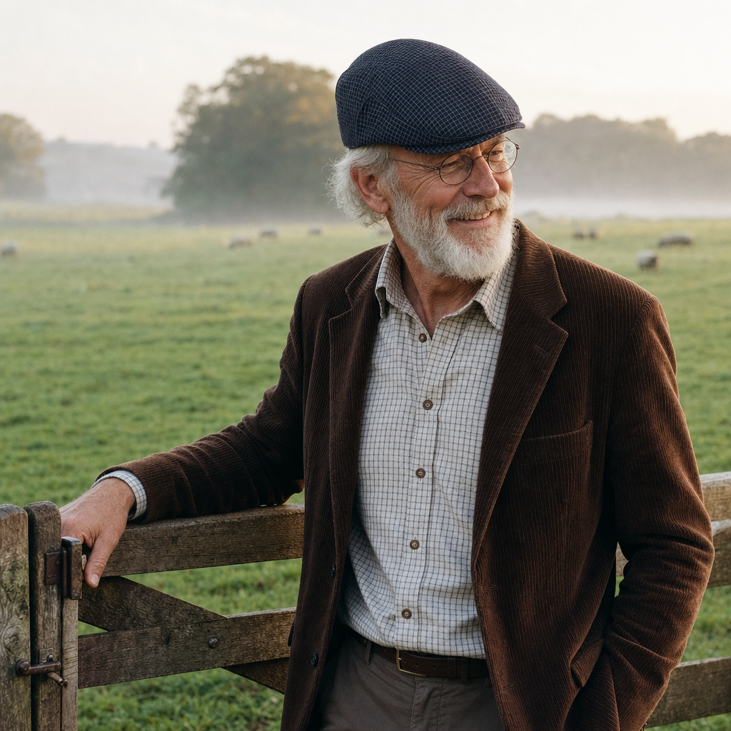 Katoenen flatcap met ruitpatroon — MARGRATEN