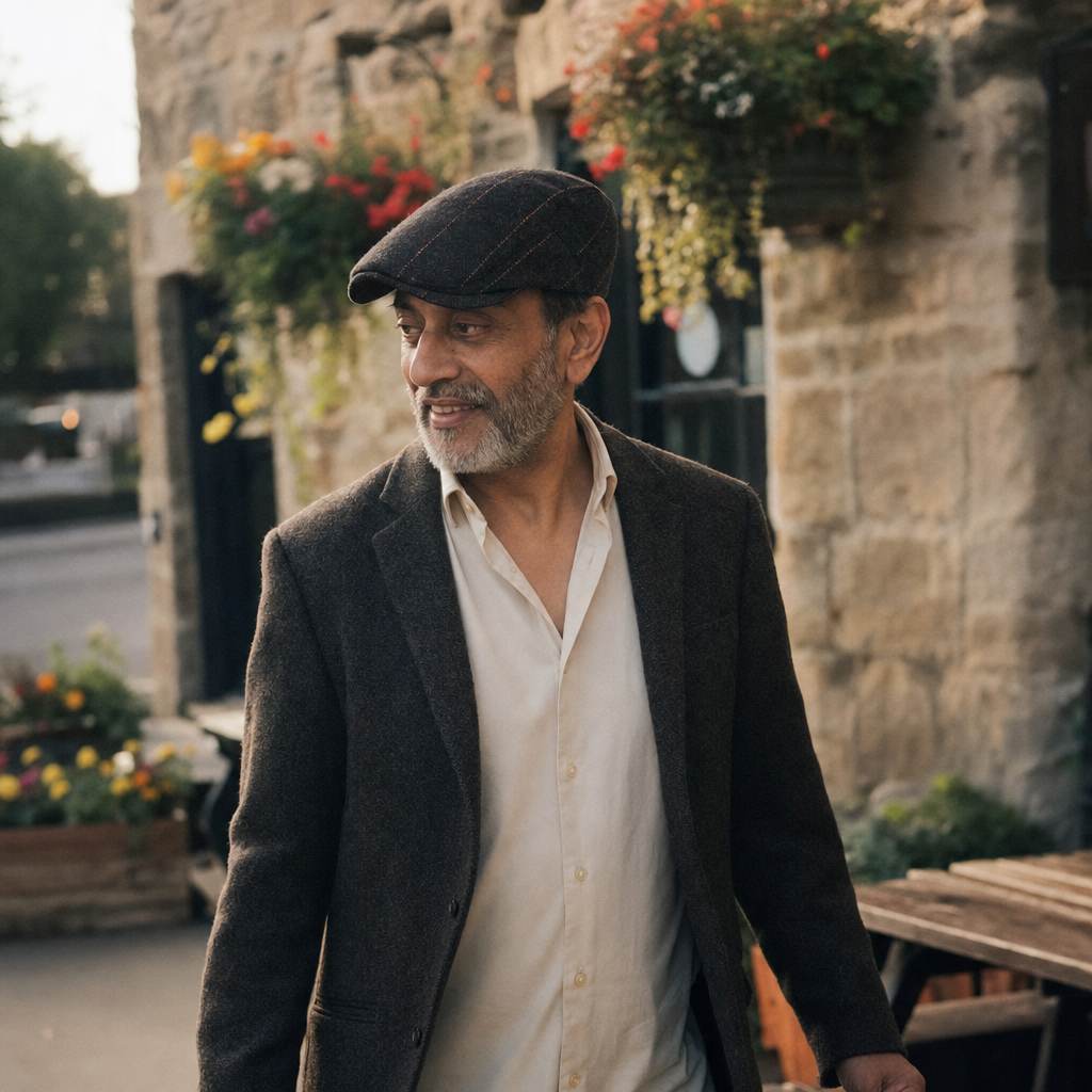 Flatcap van wolmix met visgraat — ZEVENBERGEN