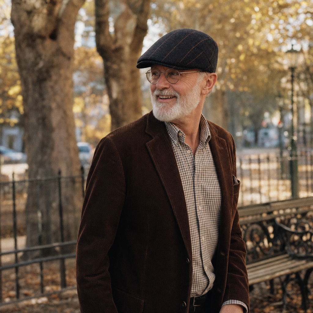Flatcap van wolmix met visgraat — EERSEL