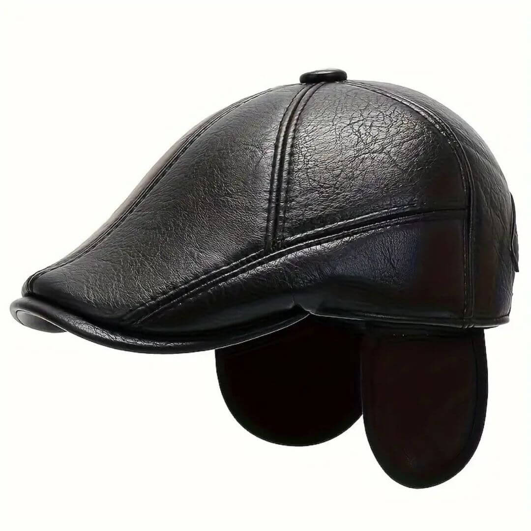 Leren flatcap — DONKERBROEK