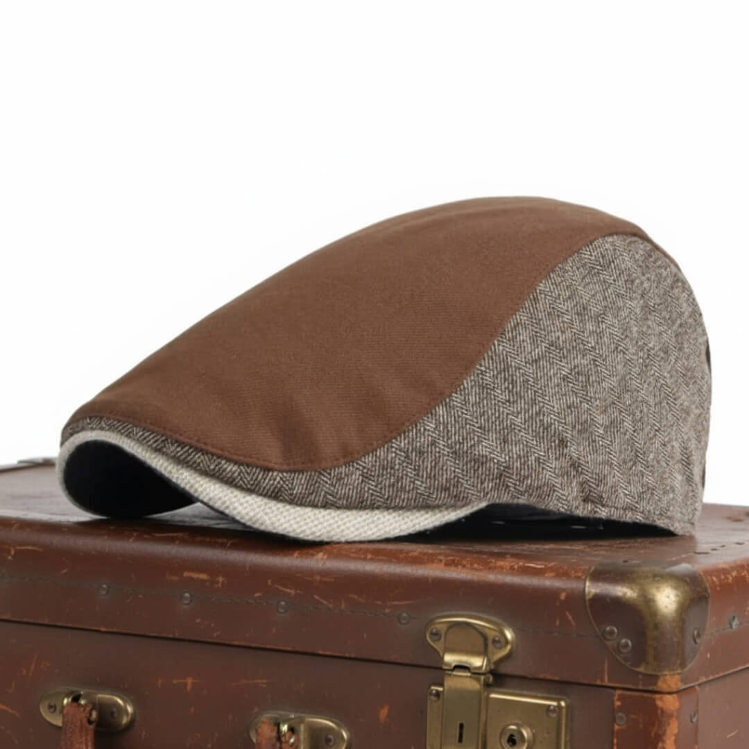 Katoenen flatcap met visgraat — POELDIJK
