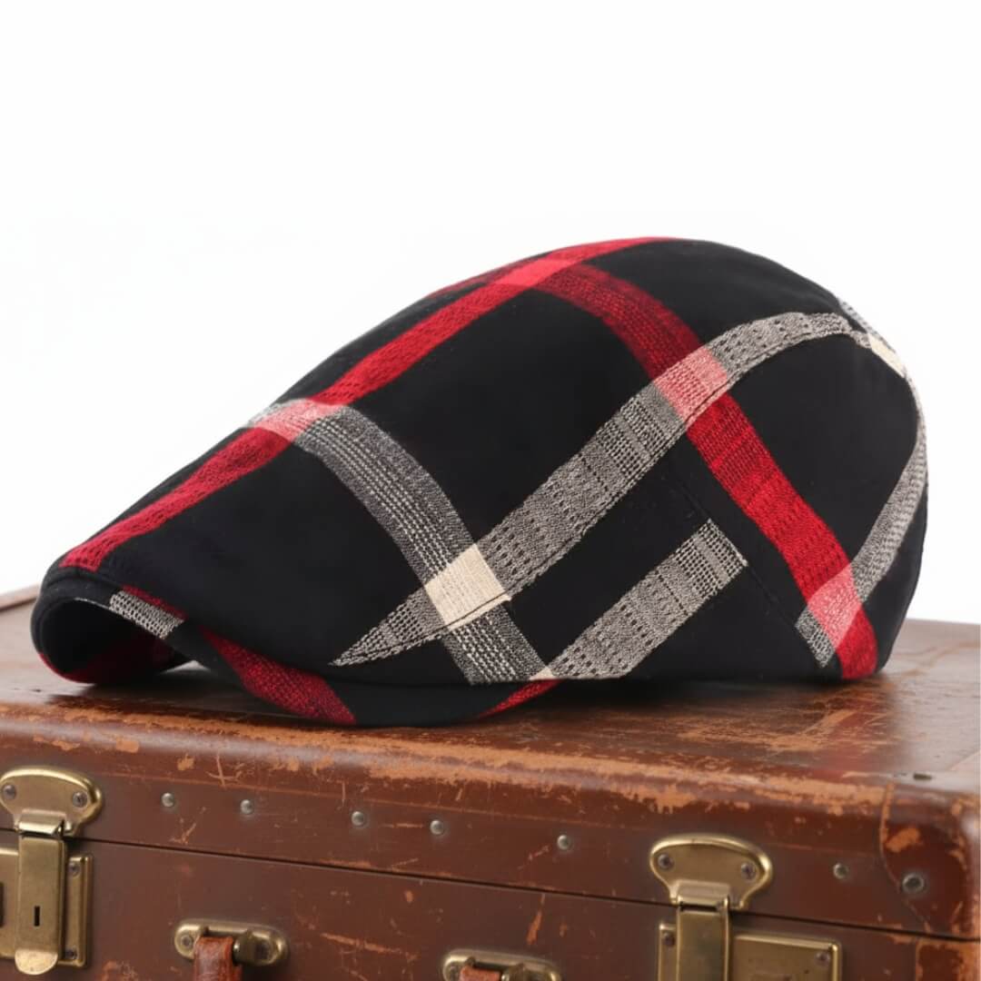 Katoenen flatcap met ruit — EDAM