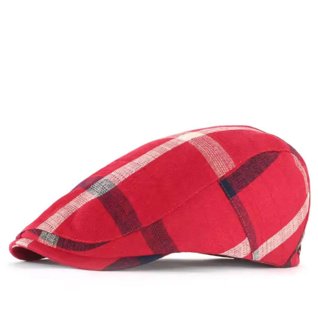 Katoenen flatcap met ruit — EDAM