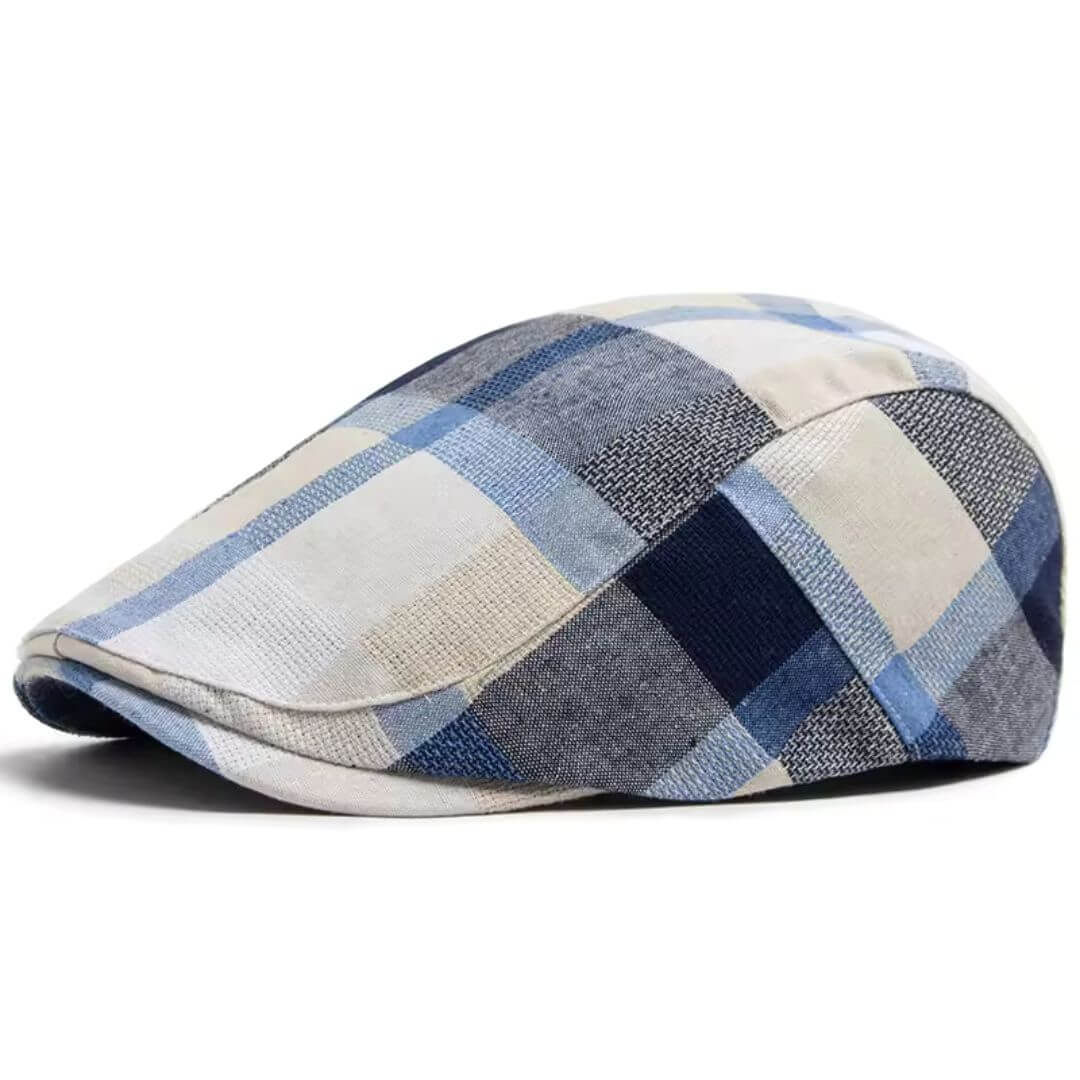 Katoenen flatcap met patchwork — LELYSTAD