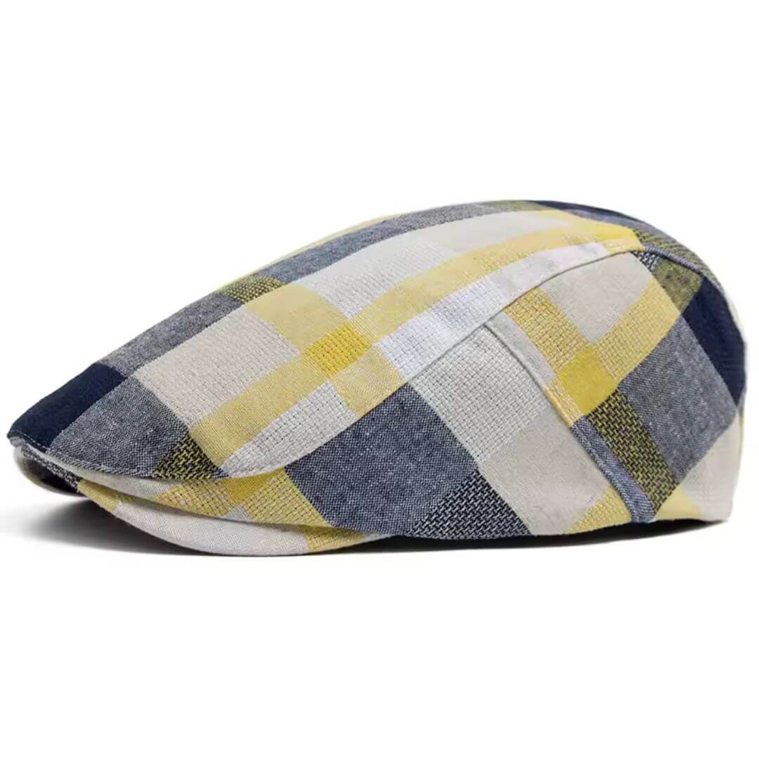 Katoenen flatcap met patchwork — LELYSTAD