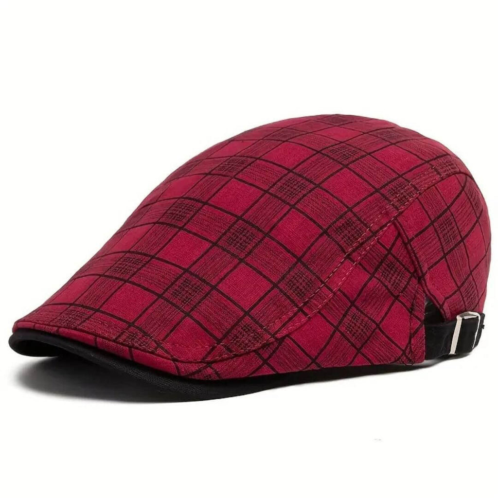 Flatcap van linnenmix met ruit — DRIMMELEN