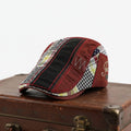 Katoenen flatcap met patchwork — REUSEL
