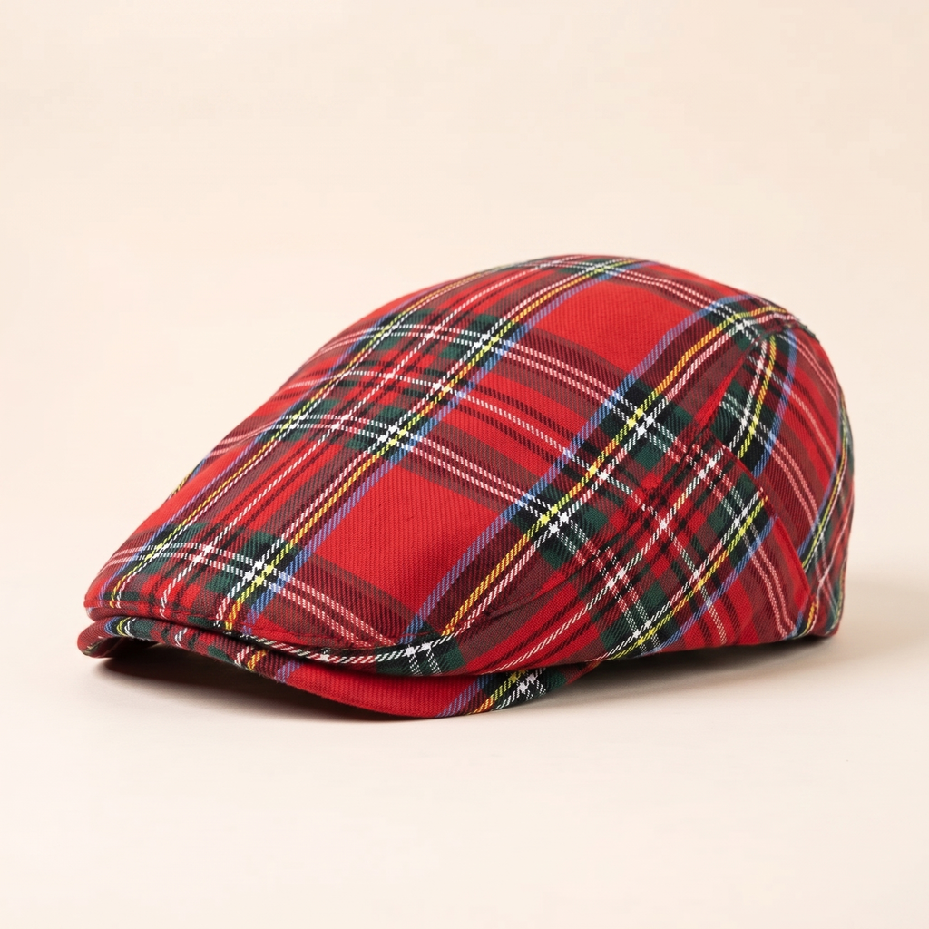 Flatcap van wolmix met ruit — GELDROP