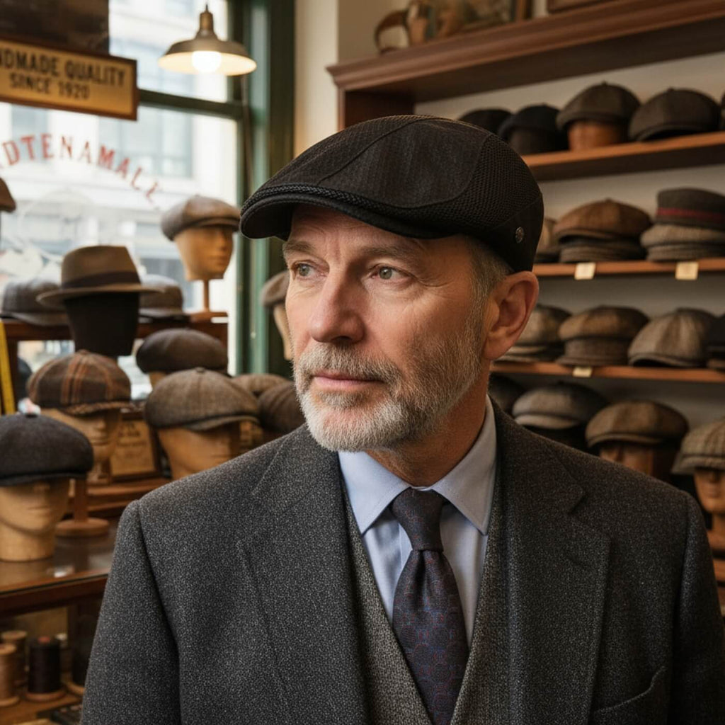 Flatcap van acryl met ruitpatroon — CALLANTSOOG