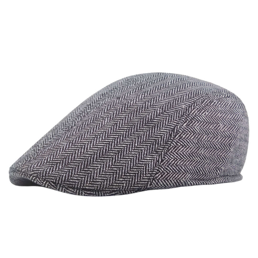 Katoenen flatcap met visgraat — KOUDEKERKE