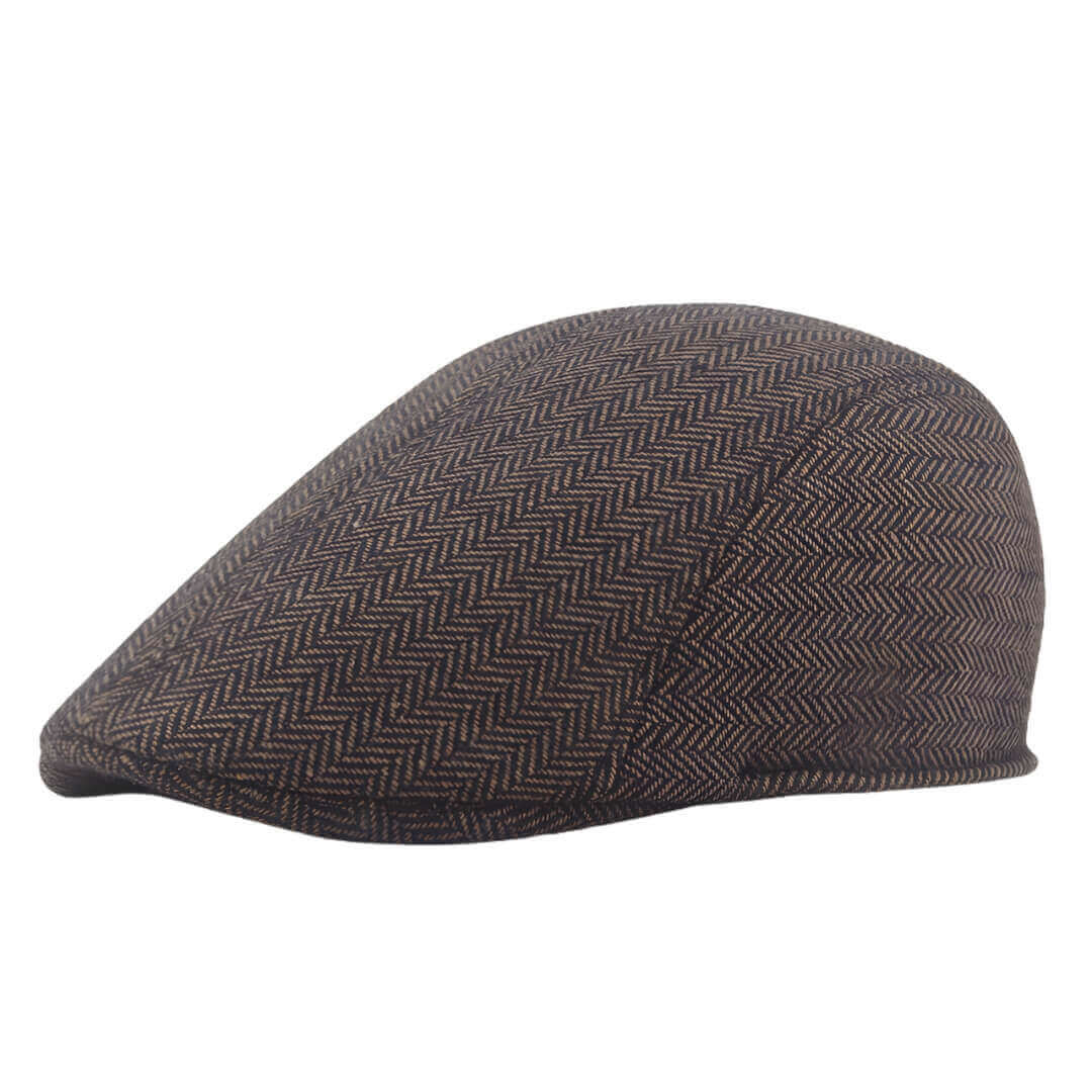 Katoenen flatcap met visgraat — KOUDEKERKE