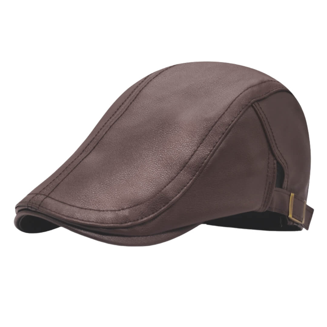 Leren flatcap — DENEKAMP