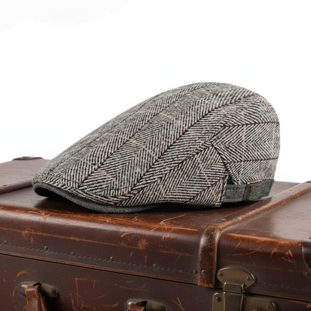 Katoenen flatcap met visgraat — WADDINXVEEN