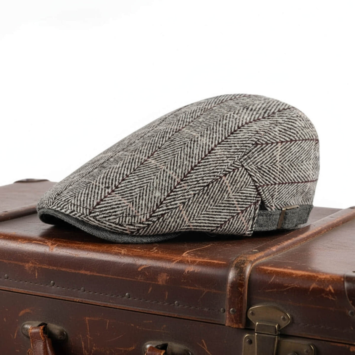 Katoenen flatcap met visgraat — WADDINXVEEN