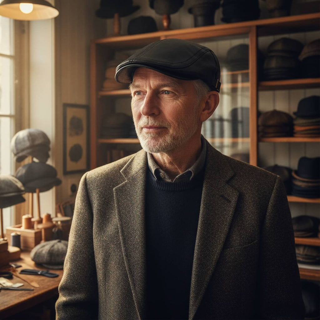 Leren flatcap — DENEKAMP