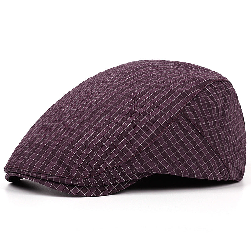 Katoenen flatcap met ruitpatroon — DRIEHUIS