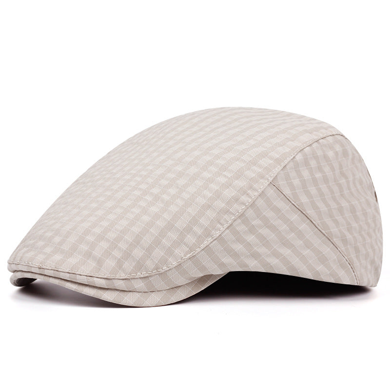 Katoenen flatcap met ruitpatroon — DRIEHUIS