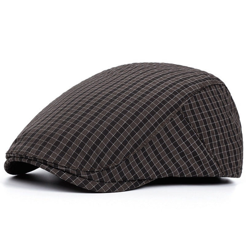 Katoenen flatcap met ruitpatroon — BURGUM