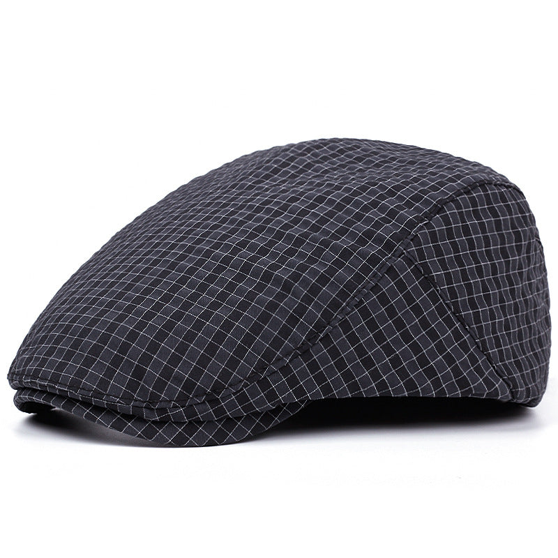Katoenen flatcap met ruitpatroon — DRIEHUIS