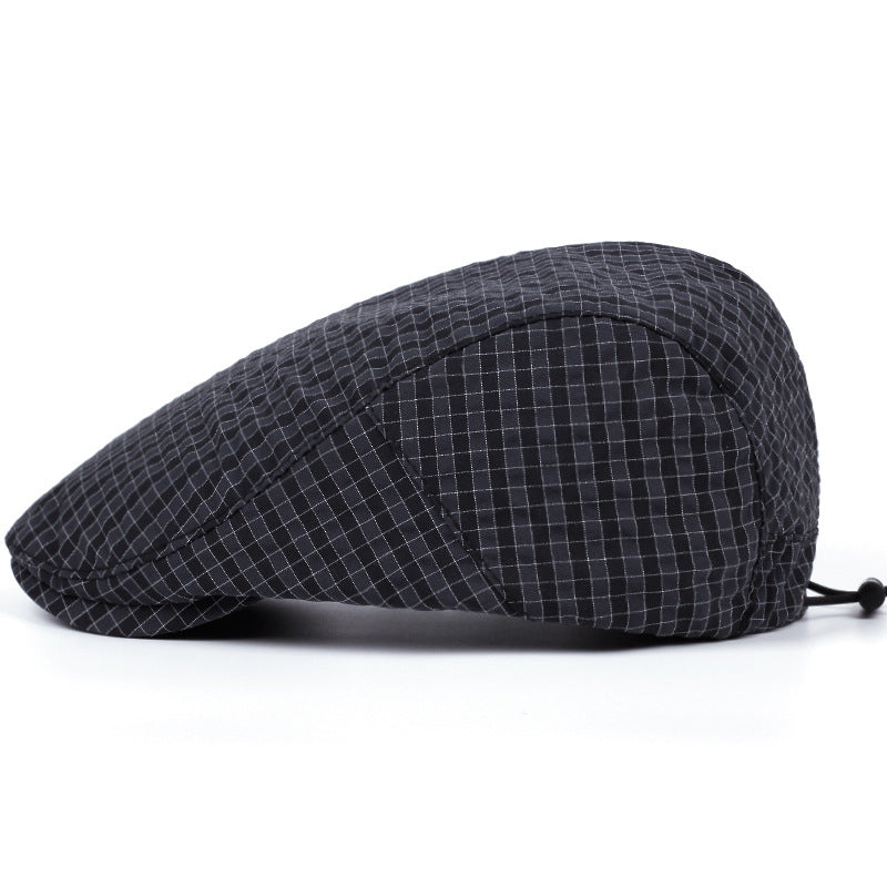 Katoenen flatcap met ruitpatroon — DRIEHUIS