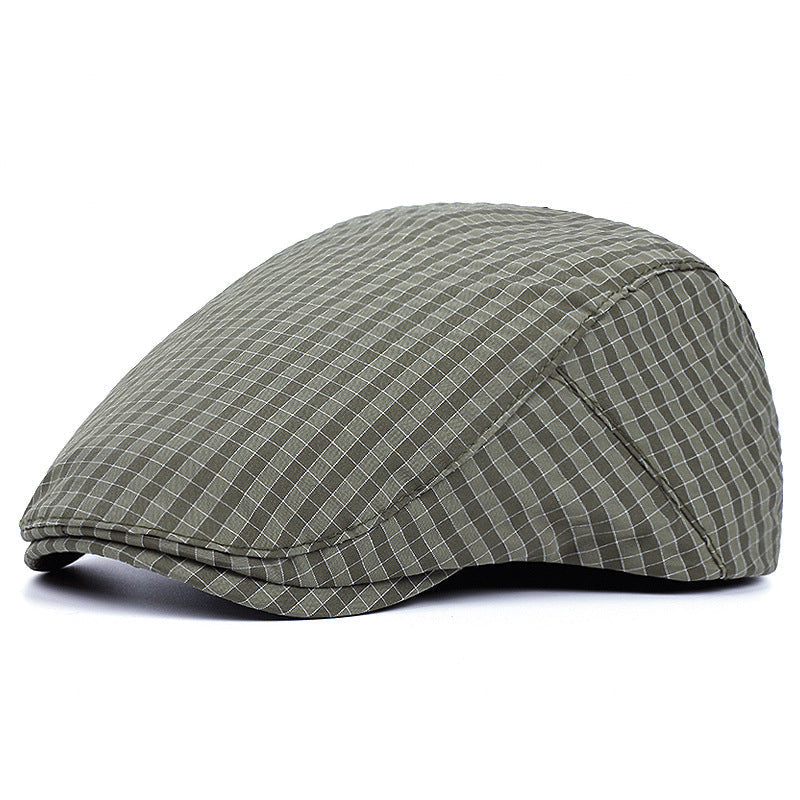 Katoenen flatcap met ruitpatroon — DRIEHUIS