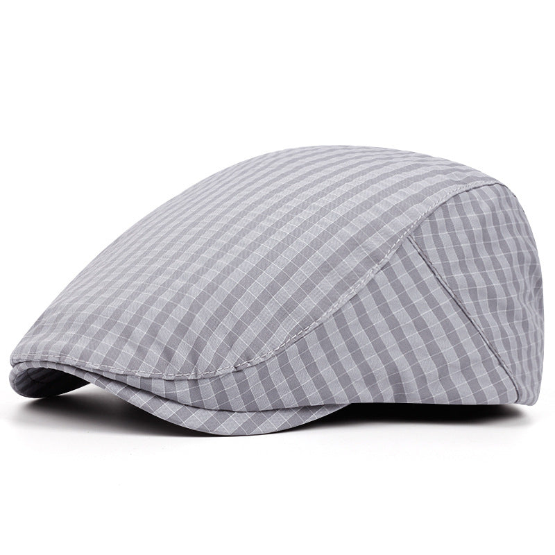 Katoenen flatcap met ruitpatroon — DRIEHUIS