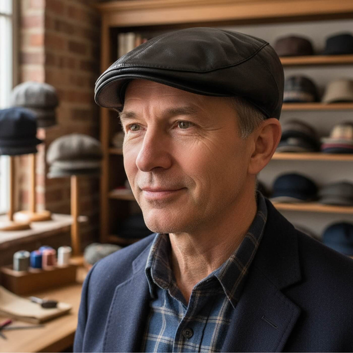 Leren flatcap — ZEIST