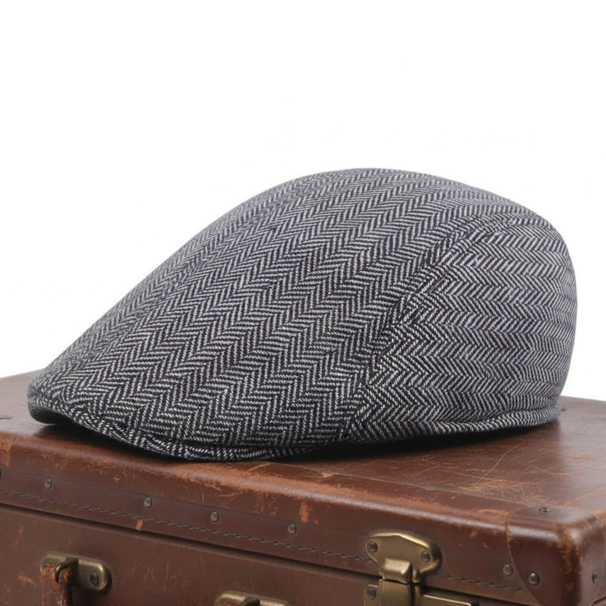 Katoenen flatcap met visgraat — KOUDEKERKE