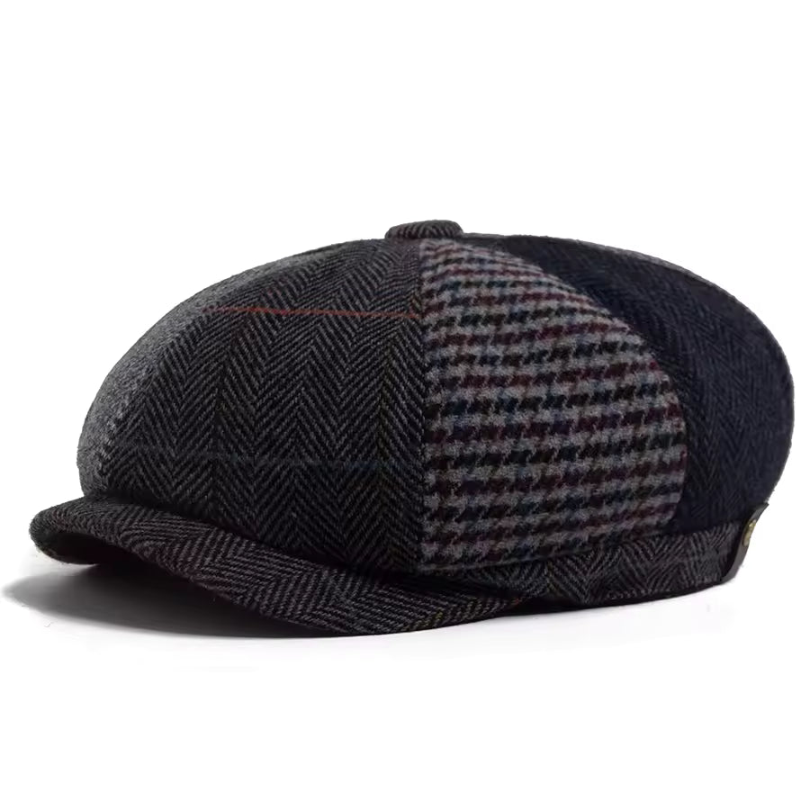 Wollen flatcap met patchwork — NOORDHORN