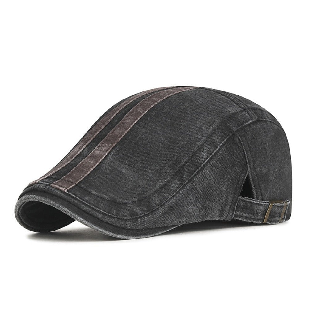 Denim flatcap met strepen — HERPEN