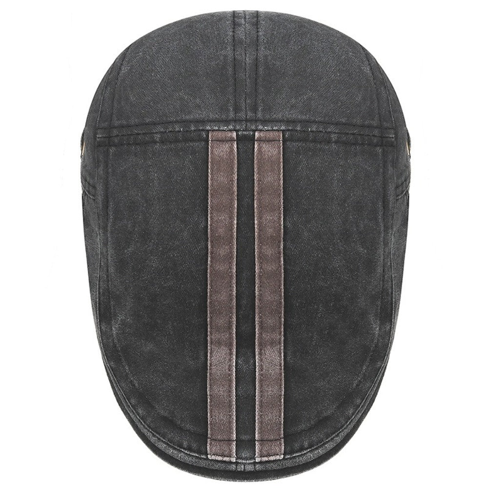 Denim flatcap met strepen — HERPEN
