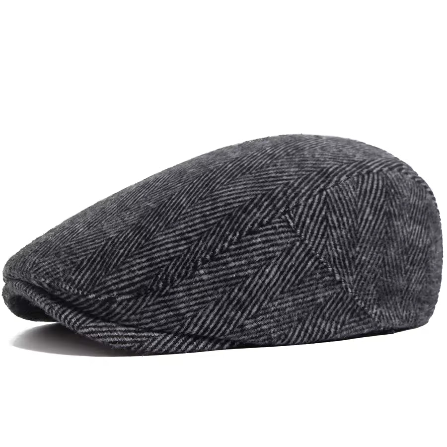 Wollen flatcap met visgraat — LISSE