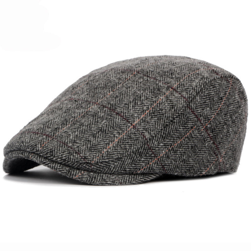 Flatcap van wolmix met visgraat — NIEUWERKERK
