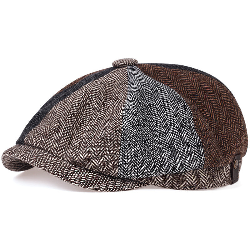 Wollen flatcap met visgraat — ZAAMSLAG