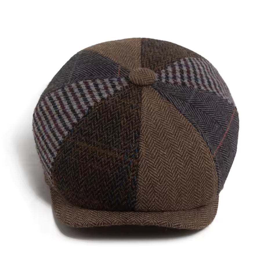 Wollen flatcap met patchwork — RENSWOUDE