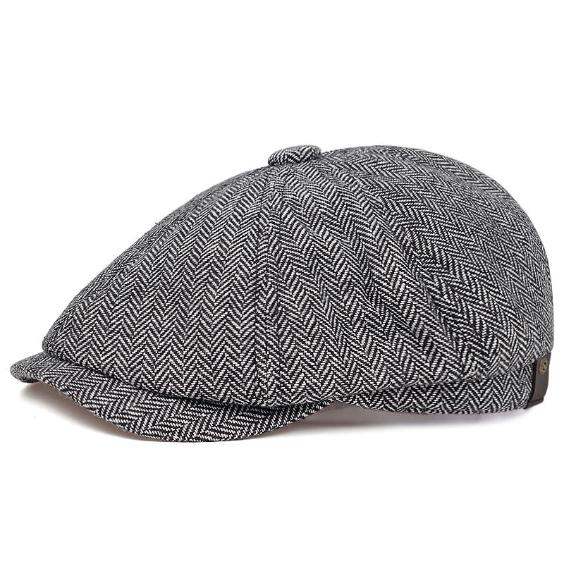 Wollen flatcap met visgraat — ZAAMSLAG